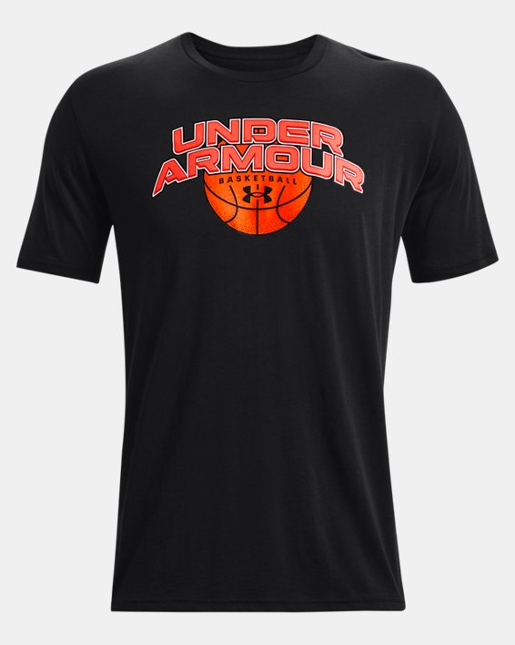 男士UA Basketball Branded Wordmark短袖T恤, Black, pdpMainDesktop image number 4